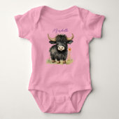 Baby Highland Cow Girl Baby Strampler (Vorderseite)