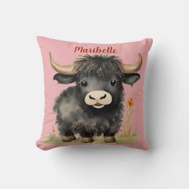 Baby Highland Cow Girls Personalisiert Kissen