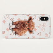 Baby Highland Cow Individuelle Name Case-Mate iPhone Hülle (Rückseite (Horizontal))