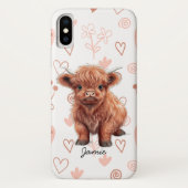 Baby Highland Cow Individuelle Name Case-Mate iPhone Hülle (Rückseite)