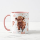 Baby Highland Cow Individuelle Name Tasse (Links)