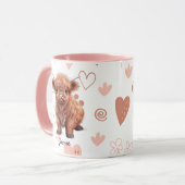Baby Highland Cow Individuelle Name Tasse (Vorderseite Links)