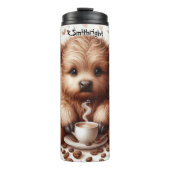 Baby Highland Cow mit Dampfkaffee Thermosbecher (Vorderseite)