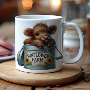 Baby Highland Cow Sunflower Farm Kaffeetasse