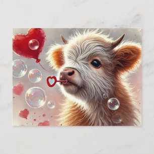 Baby Highland Cow Valentine Postkarte