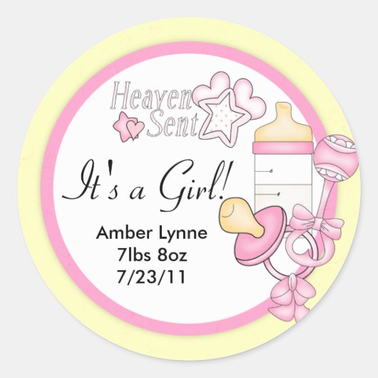 Baby-Himmel gesendete kundengerechte Aufkleber (Vorderseite)