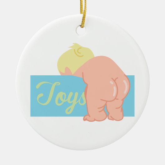 Baby Hintern Keramik Ornament (Vorne)