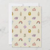 Baby Hinterns Illustration Baby Shower Einladung (Rückseite)