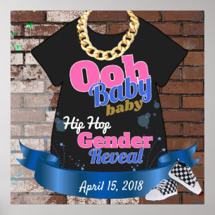 Baby-Hip-Hop-Geschlecht offenbart Party-Zeichen Poster