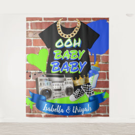 Baby Hip Hop Kinderdusche Foto Hintergrund Wandteppich