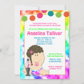 Baby Hippie 60er 70er Groovy Baby Shower (Girl) Einladung (Vorderseite)