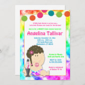 Baby Hippie 60er 70er Groovy Baby Shower (Girl) Einladung (Vorne/Hinten)