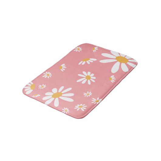Baby Hippie Pink Daisy Bath Mat Badematte (Schrägansicht)