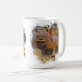 Baby Hippo Abstrakt Paint Spritzer Wildlife Kaffeetasse (VorderseiteRechts)