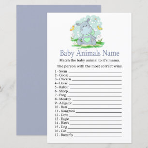 Baby Hippo Baby Animals Name Game