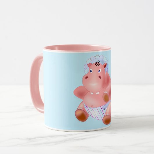 Baby Hippo Funny Mug Tasse (Vorderseite Links)