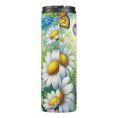 Baby Hippo in Blume Wiese mit Schmetterlingen Thermosbecher (Rückseite)