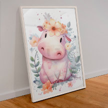 Baby Hippo Kinderzimmer Poster