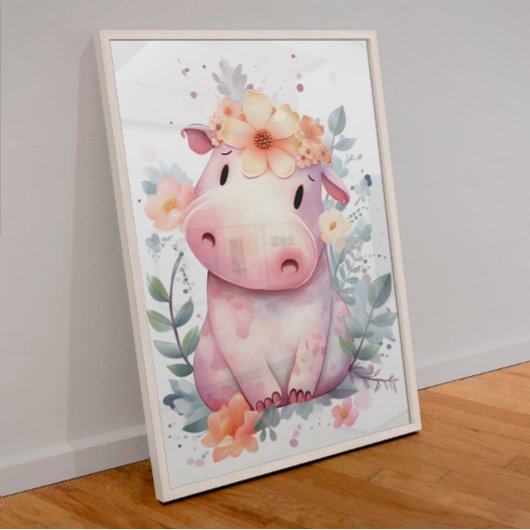 Baby Hippo Kinderzimmer Poster