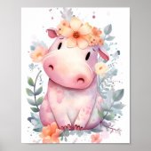 Baby Hippo Kinderzimmer Poster (Vorne)