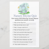 Baby Hippo Kinderzimmer Rhyme Quiz Babyduschenspie (Vorderseite)