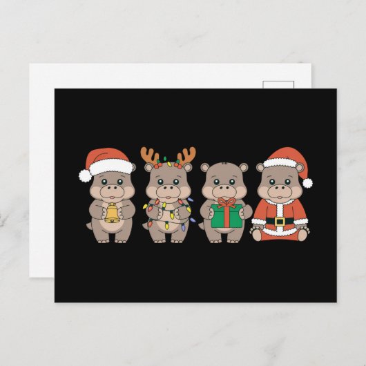 Baby Hippo Moo Deng Weihnachten (Vorne/Hinten)