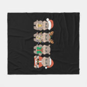 Baby Hippo Moo Deng Weihnachten Fleecedecke (Vorderseite (Horizontal))