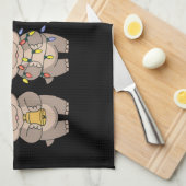 Baby Hippo Moo Deng Weihnachten Geschirrtuch (Viertel Falte)