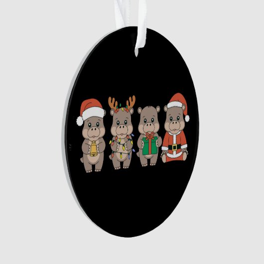 Baby Hippo Moo Deng Weihnachten Ornament (Vorderseite)