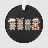 Baby Hippo Moo Deng Weihnachten Ornament (Vorderseite)