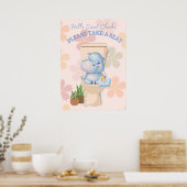 Baby Hippo Sweet Cheeks Nehmen Sie ein Sitzplakat Poster (Küche)