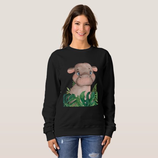 Baby Hippopotamus Safari Jungle Animal Boys Girls  Sweatshirt (Vorne ganz)
