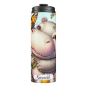 Baby Hippo's Delightful Daisy Friends Thermosbecher (Vorderseite)