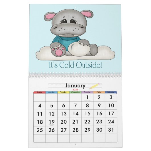 Baby Hippos Kinderkalender Kalender (Jan 2026)