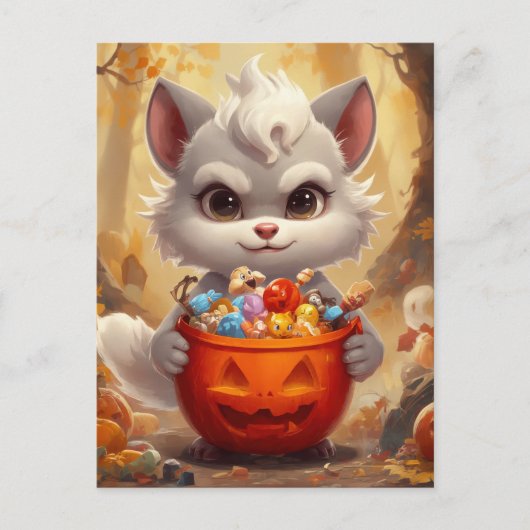 Baby Holiday Wolf Postkarte (Vorderseite)