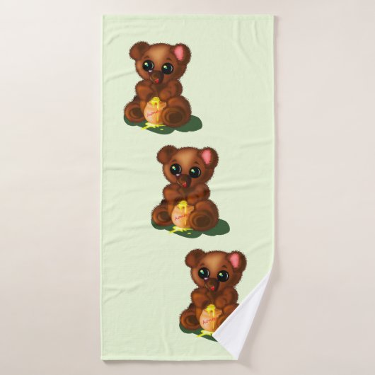 Baby Honey Bears Badetuch Custom Colors Badehandtuch (Badehandtuch)