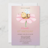 Baby Honey Bee Glitzer Birthday Einladung (Vorderseite)