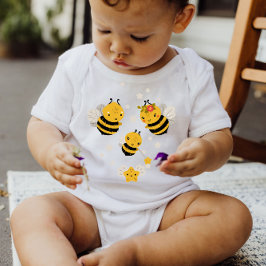 Baby Honey Bees Yellow Stars | Baby Bodysuit Baby Strampler