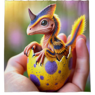 Baby Horned Dinosaur Duschvorhang