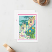 BABY HORSE FAIRE, GEBURTSKARTE ZUR ADOPTION MITTEILUNGSKARTE (Vorderseite/Rückseite Beispiel)