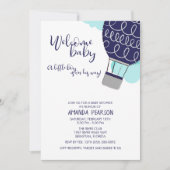 Baby Hot Air Ballon Babydusche Einladung (Vorderseite)