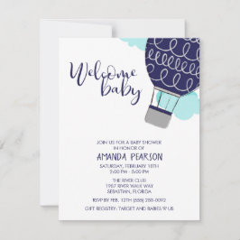 Baby Hot Air Ballon Babydusche Einladung