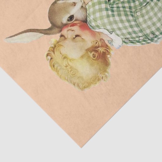 BABY HUGGING EASTER BUNNY, Pink Seidenpapier (Ausschnitt)