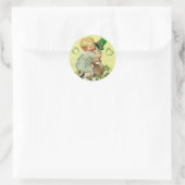 BABY HUGGING RABBIT IRISH ST. PATRICK'S DAY PARTY RUNDER AUFKLEBER (Tasche)