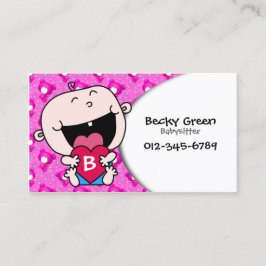 Baby Huggings Heart Pink Business Card Visitenkarte