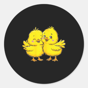 Baby-Huhn Küken Bauer Bauernhof Mädchen T-Shirt.pn Runder Aufkleber