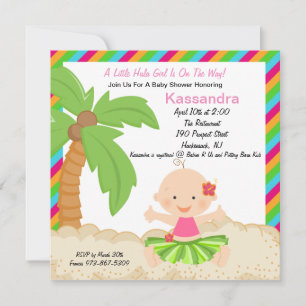 Baby Hula Girl Babydusche Einladung