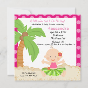 Baby Hula Girl Babydusche Einladung