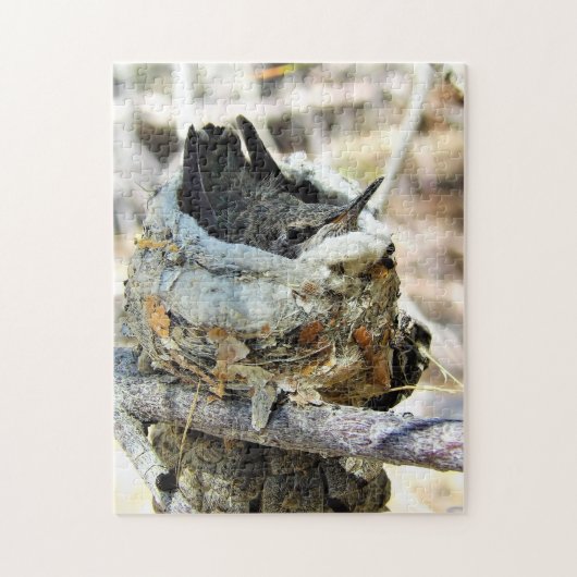 Baby Hummingbird im Nest Frühjahr 2020 Jigsaw Puzz Puzzle (Vertikal)