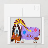Baby-Hündchen im Schlafanzug-Body Postkarte (Vorne/Hinten)
